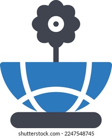 ilustración de flor vectorial en un fondo transparente. Símbolos de calidad superior. Iconos vectoriales de glifos para diseño de conceptos y gráficos. 
