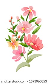 Flower vector illustration on white background