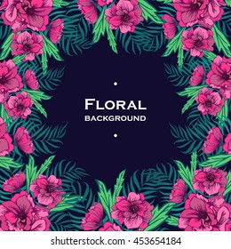 Flower vector illustration with place for your text.