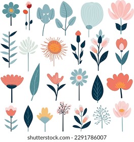 Flower Vector Illustration Set flat style 