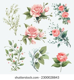 Flower Vector Illustration Set flat style
