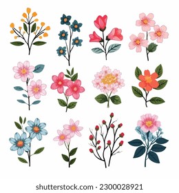 Flower Vector Illustration Set flat style
