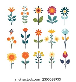 Flower Vector Illustration Set flat style
