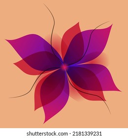 Luz de la fuente de la ilustración del vector de flor