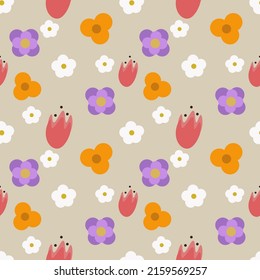 Flower vector ilustration seamless patern.Great for textile,fabric,wrapping paper,and any print.