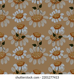  Flower vector ilustration seamless patern.Great for textile,fabric,wrapping paper,and any print.Vintages style.