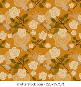 Flower vector ilustration seamless patern.Great for textile,fabric,wrapping paper,and any print.Vintages style.