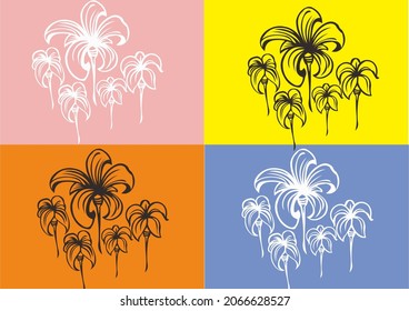 The flower vector image is a line art. Can be used for graphics and cutting plotter