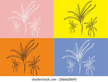 The flower vector image is a line art. Can be used for graphics and cutting plotter