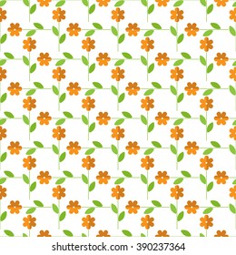 Flower vector isolated background. Modern floral pattern in paper flat style. 