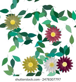 Vector de flores, fondo de hoja, fondo de Vector, Vector de hoja, diseño floral, verano de fondo, textura sin fisuras, patrones florales, Vector de adorno, acuarela de flores, patrones de flores