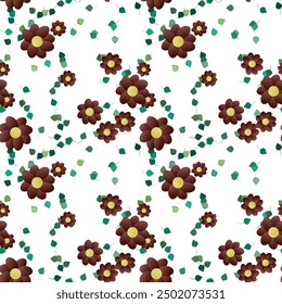 Flower vector, leaf background, background vector, seamless texture, leaf pattern, pattern flower, vector shapes, floral design, pattern vector, nature backgrounds, floral seamless pattern