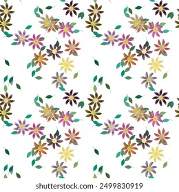 Vector de flores, patrón de hojas, patrón de adornos, Fondo de pantalla sin costuras, patrón de pétalos, flores aisladas, aislado de hojas, Vector sin costuras, acuarela de flores, Formas de Vector, Vector de hojas