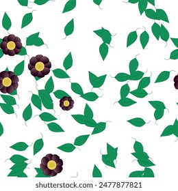 Vector de flores, forma de hoja, patrón de hojas, fondo sin costuras, abstracto de Vector, textura de fondo, ramo de flores, diseño de patrón, silueta de hoja, adornos de Vector, fondo de pétalos