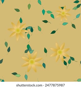 Vector de flores, hojas aisladas, fondo de flores, fondos de la naturaleza, patrón de pétalos, Vector sin costuras, diseño de Vector, fondo de verano, patrón de ornamento, forma de hoja, flores primavera