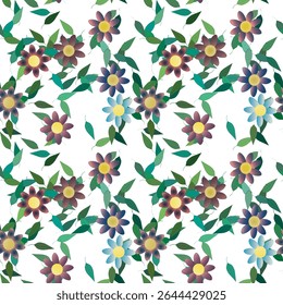 Flower vector, leafs isolated, flowers isolated, flower pattern, vector art, seamless patterns, flowers watercolor, petals pattern, leaf silhouette, seamless vector, background summer