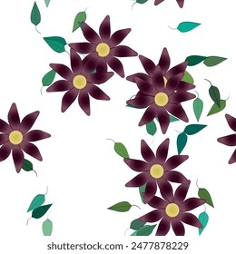 Vector de flores, patrón de hojas, Fondo de pantalla sin costuras, diseño de Vector, fondo de patrón, hojas aisladas, fondos de la naturaleza, flores de primavera, fondo de pétalos, ramo de flores, fondo de verano