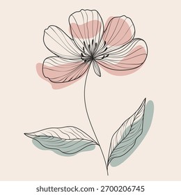 Flower vector line art illustration