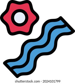 flower vector line colour icon
