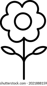 Flower Vector Line Icon Design
