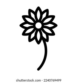 Flower Vector Line Icon Design