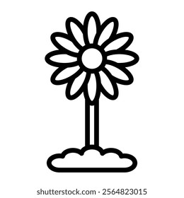 Flower Vector Line Icon Design