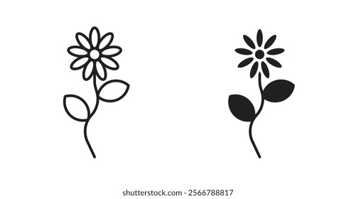 Flower vector line icon illustration