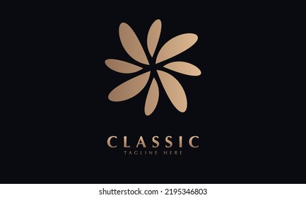 flower vector logo abstract monogram template