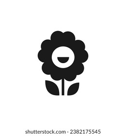 Logo vectorial de flores. negro sobre fondo blanco