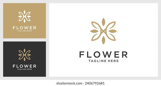 Plantilla de diseño vectorial de logotipo de flor