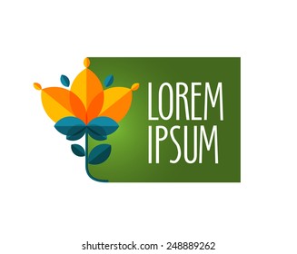 flower vector logo design template. nature or eco icon.