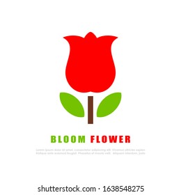 Flower vector logo isolated on white background