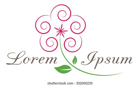 Flower vector logo template