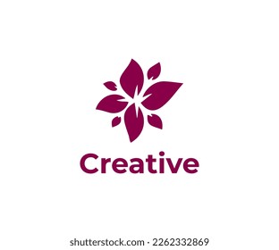 flower vector logo templet. floral logo with colorful background.