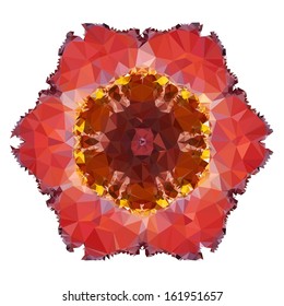 Flower vector mandala of geometric shapes. Vector colorful mosaic.
