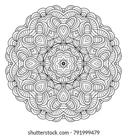 Flower vector mandala. Oriental circle pattern, coloring illustration. Islam, turkish, pakistan, indian, chinese, arabic, ottoman ornate motif