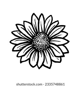 Vector de flores en dibujo de líneas mínimas 