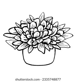 Blumenvektorgrafik in Minimallinie 