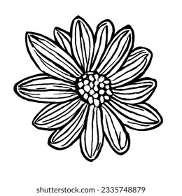 Vector de flores en dibujo de líneas mínimas 