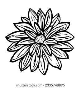 Flower Vector in Minimal Line Art Drawing 
