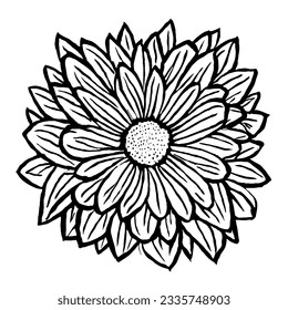 Flower Vector in Minimal Line Art Drawing 