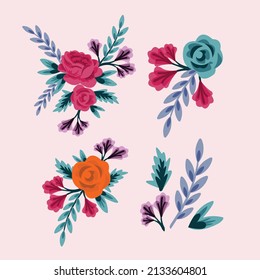 flower vector with multiple concept