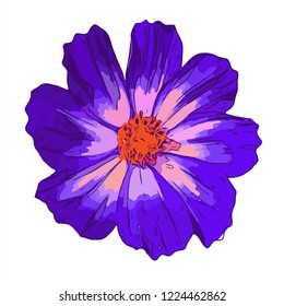 Flower. Vector flower on a white background. Element for floral design and natural background.