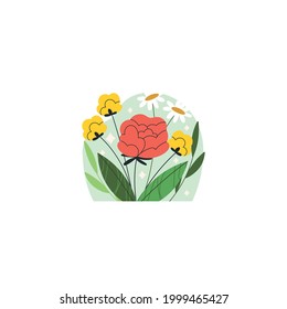 Flower Vector On White Background