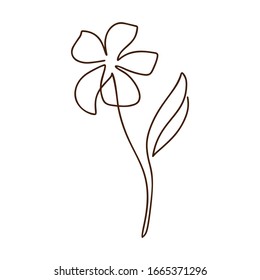 Logo de arte de una línea vectorial de flores. Monolina de dibujo de contorno minimalista. Pintura de línea continua para banner, diseño de libro, ilustración web.