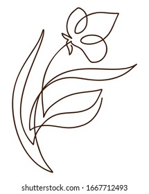 Vektorillustration 1-zeitiges Kunstlogo. Minimalistische Konturzeichnung Monoline. Kontinuierliche Linienarbeit für Banner, Buchdesign, Web-Illustration.