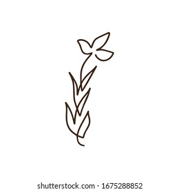 Flower vector one line art logo. Minimalist contour drawing monoline. Continuous line artwork for banner, book design, web illustration.