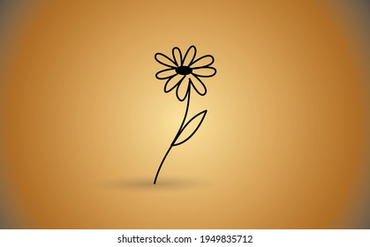 Flower vector one line art logo. Minimalist contour drawing monoline. Continuous line artwork for banner, book design, web illustration.