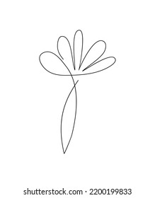 Blume, Vektorgrafik-Logo einer Linie. Minimalistische Konturzeichnung Monoline. Kontinuierliche Linienarbeit für Banner, Buchdesign, Web-Illustration.