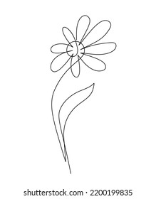 Logo de arte de una línea vectorial de flores. Monolina con contorno minimalista. Pintura continua de línea para banner, diseño de libros, ilustración web.